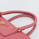 PRADA Galleria Hand Bag Saffiano leather Pink Gold Auth 194716A-8