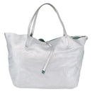 TIFFANY&Co. Tote Bag Suede Turquoise Blue Silver Auth 194717A-2