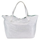 TIFFANY&Co. Tote Bag Suede Turquoise Blue Silver Auth 194717A-3