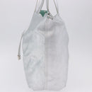 TIFFANY&Co. Tote Bag Suede Turquoise Blue Silver Auth 194717A-4