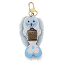 LOUIS VUITTON Porte Cles LV Seal Bag Charm Fur Light Blue M00550 LV Auth 194719M-2