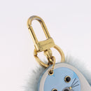 LOUIS VUITTON Porte Cles LV Seal Bag Charm Fur Light Blue M00550 LV Auth 194719M-5