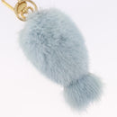 LOUIS VUITTON Porte Cles LV Seal Bag Charm Fur Light Blue M00550 LV Auth 194719M-6