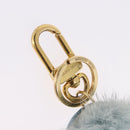 LOUIS VUITTON Porte Cles LV Seal Bag Charm Fur Light Blue M00550 LV Auth 194719M-7