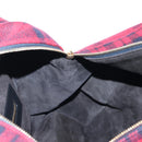 CELINE Triomphe Chain Large Pliage Patapan Bag Wool Red Gold Auth 194727SAM-21