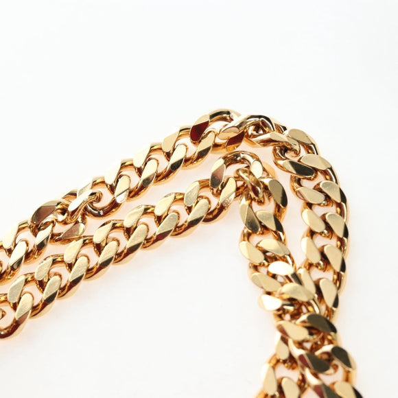 CELINE Triomphe Chain Large Pliage Patapan Bag Wool Red Gold Auth 194727SAM