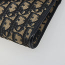 Christian Dior Trotter Canvas Chain Shoulder Bag Navy Gold Auth 194730-10