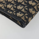 Christian Dior Trotter Canvas Chain Shoulder Bag Navy Gold Auth 194730-13