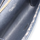Christian Dior Trotter Canvas Chain Shoulder Bag Navy Gold Auth 194730-17