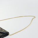 Christian Dior Trotter Canvas Chain Shoulder Bag Navy Gold Auth 194730-8