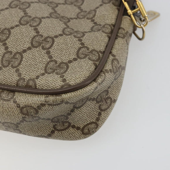 GUCCI GG Supreme Shoulder Bag PVC Beige Gold 97 02 068 Auth 194731