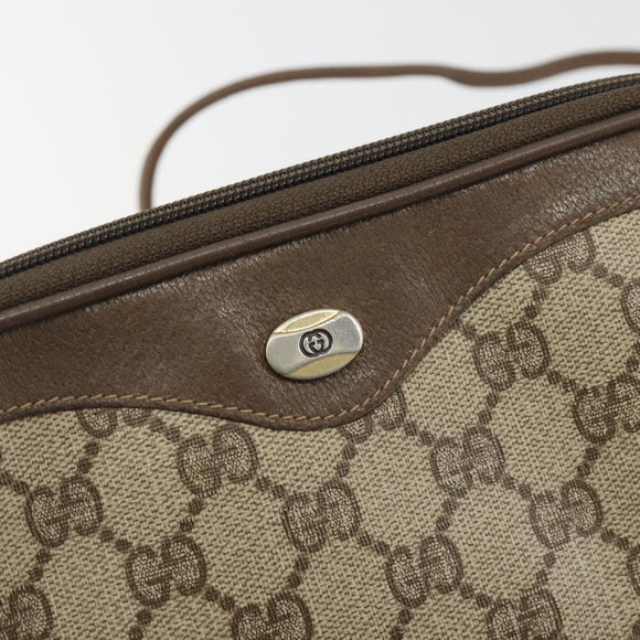 GUCCI GG Supreme Shoulder Bag PVC Beige Gold 97 02 068 Auth 194731