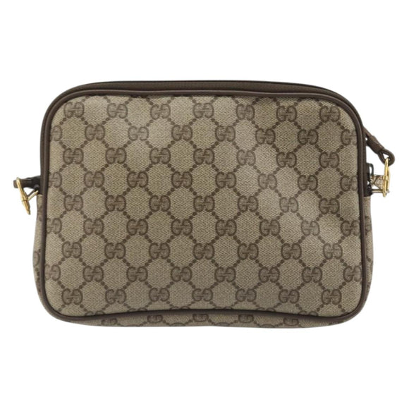 GUCCI GG Supreme Shoulder Bag PVC Beige Gold 97 02 068 Auth 194731