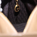 Christian Dior Lady Dior Canage Hand Bag Patent leather Beige Gold Auth 194732V-18