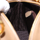 Christian Dior Lady Dior Canage Hand Bag Patent leather Beige Gold Auth 194732V-19