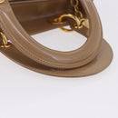 Christian Dior Lady Dior Canage Hand Bag Patent leather Beige Gold Auth 194732V-7
