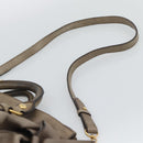 Miu Miu Hand Bag Leather 2way Brown Gold Auth 194733V-10