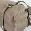 Miu Miu Hand Bag Leather 2way Brown Gold Auth 194733V-14