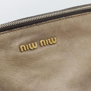 Miu Miu Hand Bag Leather 2way Brown Gold Auth 194733V-17