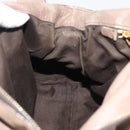 Miu Miu Hand Bag Leather 2way Brown Gold Auth 194733V-21