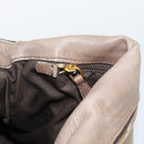 Miu Miu Hand Bag Leather 2way Brown Gold Auth 194733V-22