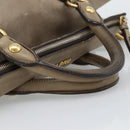 Miu Miu Hand Bag Leather 2way Brown Gold Auth 194733V-7