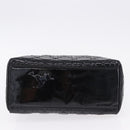 Christian Dior Lady Dior Canage Hand Bag Patent leather Black Gold Auth 194734V-10