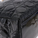 Christian Dior Lady Dior Canage Hand Bag Patent leather Black Gold Auth 194734V-12