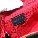 Christian Dior Lady Dior Canage Hand Bag Patent leather Black Gold Auth 194734V-18