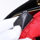 Christian Dior Lady Dior Canage Hand Bag Patent leather Black Gold Auth 194734V-24