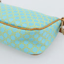 CELINE Macadam Canvas Accessory Pouch Turquoise Blue Silver Auth 194735V-12