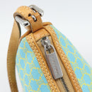 CELINE Macadam Canvas Accessory Pouch Turquoise Blue Silver Auth 194735V-14