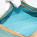 CELINE Macadam Canvas Accessory Pouch Turquoise Blue Silver Auth 194735V-16