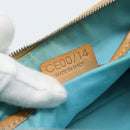 CELINE Macadam Canvas Accessory Pouch Turquoise Blue Silver Auth 194735V-20