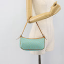 CELINE Macadam Canvas Accessory Pouch Turquoise Blue Silver Auth 194735V-21