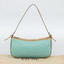 CELINE Macadam Canvas Accessory Pouch Turquoise Blue Silver Auth 194735V-22