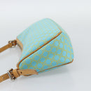 CELINE Macadam Canvas Accessory Pouch Turquoise Blue Silver Auth 194735V-4