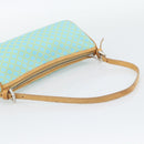 CELINE Macadam Canvas Accessory Pouch Turquoise Blue Silver Auth 194735V-7