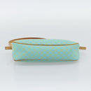CELINE Macadam Canvas Accessory Pouch Turquoise Blue Silver Auth 194735V-9