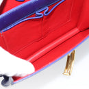 CELINE Horse Carriage Hand Bag Leather Blue Gold Auth 194737-20