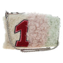 Miu Miu Chain Shoulder Bag fur Pink Silver Auth 194738V-1