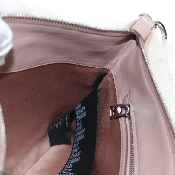 Miu Miu Chain Shoulder Bag fur Pink Silver Auth 194738V