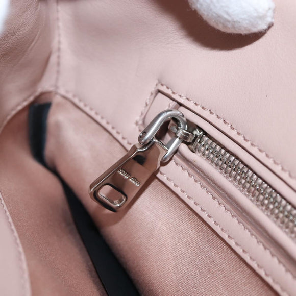Miu Miu Chain Shoulder Bag fur Pink Silver Auth 194738V