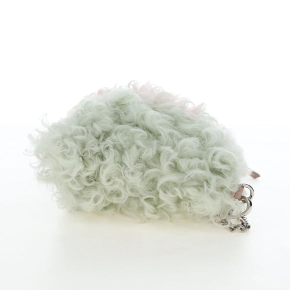 Miu Miu Chain Shoulder Bag fur Pink Silver Auth 194738V