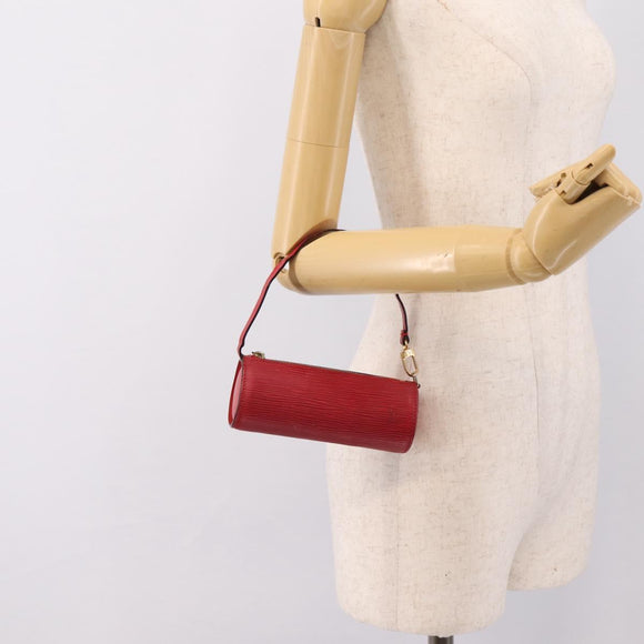 LOUIS VUITTON Epi Soufflot Pouch Accessory Pouch Red LV Auth 194740