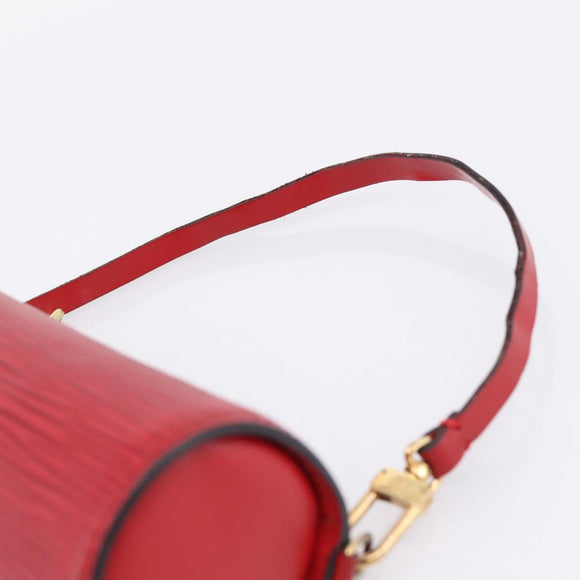 LOUIS VUITTON Epi Soufflot Pouch Accessory Pouch Red LV Auth 194740