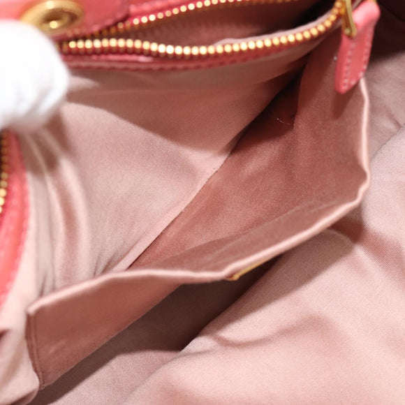 Miu Miu Hand Bag Leather 2way Pink Gold Auth 194741V
