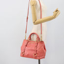 Miu Miu Hand Bag Leather 2way Pink Gold Auth 194741V-25