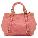 Miu Miu Hand Bag Leather 2way Pink Gold Auth 194741V-2