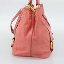 Miu Miu Hand Bag Leather 2way Pink Gold Auth 194741V-4